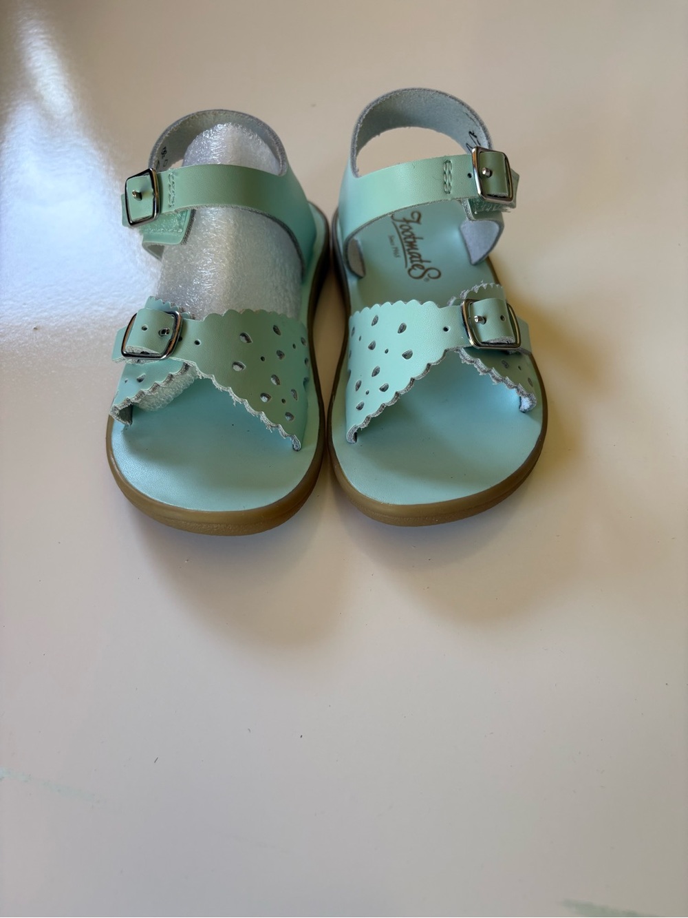 Footmates Toddler Mint Scalloped Strap Sandals